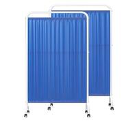 XINGYAOSM Rolling Ward Partition Wall Panels 2 Panel Mobile Medical Privacy Screen Room Divider With Wheels, Waterproof Nylon Fabric, for Clinic, Office, Beauty Salon(Blue)
