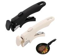 XINGYATU 2-Pack Removable Pan Handle, Universal Detachable Pot Handle with One-Touch Release & Heat-Resistant Bakelite for Frying Pans, Pots & Cookware (Black & White)