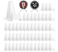 XINGYATU 50 Packs(2.1 Inch) Acrylic Easel Stands Display Stands Coin Display Easel Holder for Coins Pocket Watches Capsules Challenge Medals Casino Chips , Photo Display,Baseball Sports