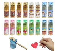 XingyLi 16 Pack Mini Cartoon Coloured Pencils in 12 Colours, Portable Colouring Pencils with Sharpener, Pre-Sharpened, Cute Party Bag Fillers Set for Adults Artists Drawing Sketching Class Rewards