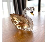 XINGYUANHE 3 Colors Bigger Swan Crystal Glass Figurine Swan Animal Table Ornament Decor Wedding Decor Gifts