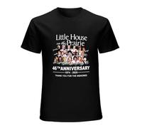 XINGYUE STAR Little House On The Prairie 46th Anniversary TV Series Gift 100% Cotton Short Sleeve T-Shirt Black L