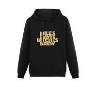 XINGYUE STAR Miles Davis Bitches Brew Free Jazz Rare Vinyl Hoody Unisex Long Sleeve Hooded with Pocket Black M