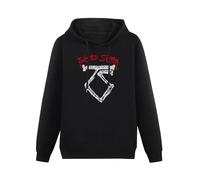 XINGYUE STAR Twisted Sister Logo Hoody Unisex Ptinted Hoodies Long Sleeve Men's Hooded with Pocket Black S