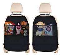 XingYunMaiQiu Car Seat Protector, 2-Piece Organizer with 2 Pockets, Universal Back Protector for Dirt & Damage Prevention