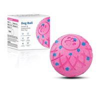 XINGZUAN Interactive Dog Ball, Automatic Moving, Bouncing and Rotating, Silent Foam Material, IP54 Waterproof Rating, Smart Active Rolling, Stimulation Toys for Medium and to Keep Them Busy (Pink)