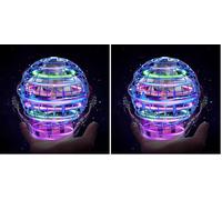 XINHOME Flying Ball Orb Toys 2026，Hover Ball Pro Flying Spinner Toy， UFO RGB Cool Stuff Globe Orbi Magic Boomerang Hand Controller Mini Drone for 8 9 10 11 12 boys girls Kids (Blue) (Pack of 2)