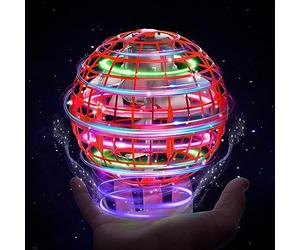 XINHOME Flying Ball Orb Toys Hover Ball Pro Flying Spinner Toy UFO RGB Cool Stuff Globe Orbi Magic Boomerang Hand Controller Mini Drone for 8 9 10 11 12 boys girls Kids (Red)