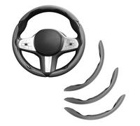 XINHONGJIMAOYI 3pcs Segmented Steering Wheel Cover for Ford Kuga Titanium/Trend/Cool ab Bj.2020, Carbon Fibre Pattern Anti-Slip Protector, Waterproof Steering Wheel Grip Wrap,Grey