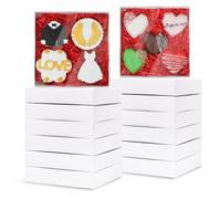 XINHPKGG 50 Pcs 6" x 6" x 1 1/4" Cookies Boxes with Full Clear Window, Bakery Boxes, Macaron Boxes, Chocolate Covered Ores Boxes, Treat Boxes - Simplex Base with Clear Lid (Two Piece Set)
