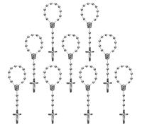 XINHUIDALSQ 50 Baptism Rosary Acrylic Rosary Mini Rosary Suitable for the First Holy Communion Baptism Party Gift Suitable for Recuerditos De Bautismo Christening Favors Decenarios Finger Rosary