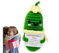 Xinhuju Crochet Doll, Pickle - Funny Crocheted Knitted Doll, Cute Knitted Cucumber Dolls, Cucumber Toy for Children, Friends, Birthday Party, Decoration, Encouragement