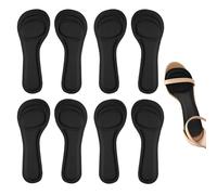 XINIFOOT 4 Pairs High Heel Inserts Women, 3/4 Length Women Thin Shoe Insoles for High Heels, Pumps, Open Toes, Flats, and Sandals, Cushion for Heel and Ball of The Foot, Shock Absorption (Black)