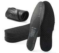 XINIFOOT 6 Pair Anti Odour Shoe Insoles Set with Activated Charcoal for Odor Control, Double-Layer Latex Foam Perforated Comfort Insoles Soft Cushioning Walking Insoles Free Cutting Replacement Insole
