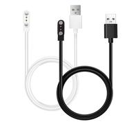 Xininyia 2 Pin Magnetic Chargers for Da Fit Smart Watch Charger with The Da Fit app,2 Pack USB Charging Cable [Opposite Electrode Polarity] Black&White (Only One Fit)