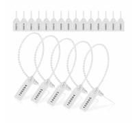 Xiniy 1000 Pcs Plastic Tamper Seals Tags Security Tags Seals Safety Numbered Zip Ties Labels White Easy Install