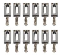 Xiniy 12 Pieces Electric Guitar Bridge Saddles Flat Set for Strat Tele Guitar Replacement