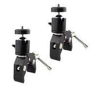 Xiniy 2X DSLR Ball Head Shoe Mount Camera Ball Mount Clamp 1/4 Inch -20 Tripod Head Hot Shoe Adapter and Cool Super Clamp