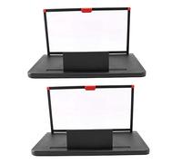 Xiniy 2X Mobile Phone Screen Magnifier 12 Inch 3D HD Video Amplifier Stand Bracket with Movie Game Black Folding Desk Holder