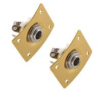 Xiniy 2X Square Style Jack Plate Guitar Bass Jack 1/4 Output Input Jack Socket for Electric Guitar Parts & Accessories Gold