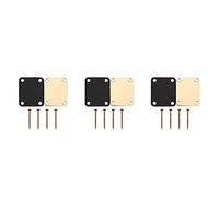 Xiniy 3X Gold Neck Plate with 12 Screws Replacement Part for Strat Electric Guitar