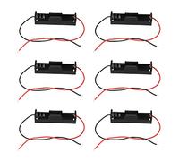 Xiniy 6Pcs Wired Connector 1.5V AAA Battery Holder Plastic Case Storage Box Black