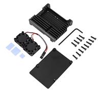Xiniy for Aluminum Case with Dual Cooling Fan Metal Shell Black Enclosure for Model B