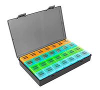 Xiniy Monthly Pill Organizer 1 Time A Day, with 28 Compartments 4 Weeks Pill Dispenser Box with Flip Lids,Organizer Box Daily