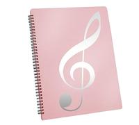 Xiniy Sheet Music Folder, 60 Pages Capacity,Sheet Music Holder,Fits Letter Size A4, Writable & Detachable (Pink) Easy Install Easy to Use