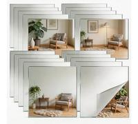 Xinjiayi 20 Pack Acrylic Mirror 15x15cm (2mm Thick) Wall Mirrors for Bedrooms, Mirror Tiles, Stick on Mirror, Bathroom, School Home, Living Room