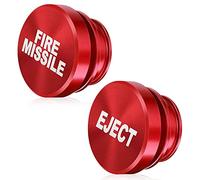 Xinjieda 2 Pcs Car Cigarette Lighter Plug Cover Metal Car Cigarette Lighter Dustproof Waterproof Car Cigarette Lighter Cover Cap 12 Volt Replacement Accessories for Most Automotive Vehicles (Red)
