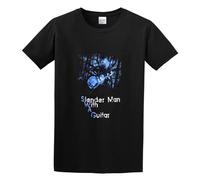 XINJIEDIAN Fantastic Swag Slender Man with A Guitar Ale Unisex 100% Cotton Short-Sleeve T-Shirts Black XXXL