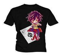 XINJIEDIAN No Game No Life 8 O-Neck 100% Cotton Short Sleeve Unisex T-Shirt XL Black