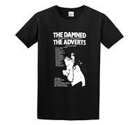 XINJIEDIAN Punk Damned & The Adverts Gaye Advert Gig Guide Poster 1977 O-Neck 100% Cotton Short Sleeve Unisex T-Shirt M Black