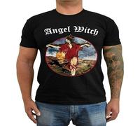 XINJIEDIAN Replica Angel Witch Band Heybourne Nwobhm Metal Cover O-Neck 100% Cotton Short Sleeve Unisex T-Shirt S Black