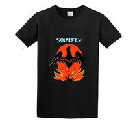 XINJIEDIAN Soulfly Primitive Funk Album Cover Design Unisex 100% Cotton Short-Sleeve T-Shirts Black S