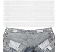 Xinjoduz 10 PCS Jeans Waist Tightener Jean Size Adjuster Pants Button Tightener Waist Adjuster for Loose Adjustable Elastic Extenders Waistband with 20 Buttons Needles and Thread Belt(White)