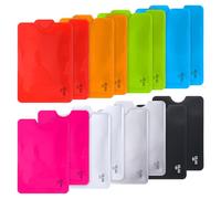 Xinjoduz 16PCS Credit Card Protector Sleeve Slim Colorful Credit Card Protector RFID Blocking Sleeves Wallet, Anti RFID Identity Theft Protection Holder for Credits, Debit, and Id Cards