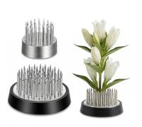 Xinjoduz 2 PCS Flower Frogs for Arrangements Vase, Stainless Steel Ikebana Stem Holder with Rubber Base, Ideal for Floral Arrangement Supplies and Home Decoration