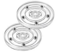 Xinjoduz 2PCS 10cm Clear Acrylic Lazy Susan Turntable Cookie Decorating Rotating Cookie Spinner Organizer Bearings, Round Swivel Plate Turn Tables for Spice Rack, Table, Cake, Kitchen Pantry
