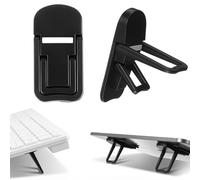 Xinjoduz 2PCS Mini Portable Keyboard Riser, Adjustable Foldable Laptop Keyboard Stand with Dual Tilt Angle Settings, Self-Adhesive Invisible Computer Keyboards Stand and Notebook Lift for Desk(Black)