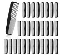 Xinjoduz 30Pack Pocket Combs for Men Women, 5 Inch Black Combs Bulk with Wide and Fine Teeth, Plastic Small Hair Cutting Comb for Travel, Hotel, Homeless, Nursing Home and Charity Barber Comb (Black)