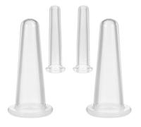 Xinjoduz 4 PCS Facial Cupping Therapy Set, Vacuum Silicone Face Suction Cups Treatment Anti Aging Beauty Tool for Face and Eye Cupping Massage (Clear, 2 Small + 2 Large)