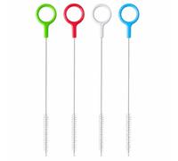 Xinjoduz 4 PCS Heavy-Duty 27cm Extra Long Flexible Straw Cleaner Brush | Flexible Reusable Nylon Bristles Straws Cleaning Brush Accessories for Baby Bottles Stanley Cup (White, Blue, Red, Green)