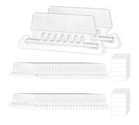 Xinjoduz 50 PCS Suspension File Tabs, Clear Plastic File Folder Labels Tabs with 50 Paper Inserts, Transparent Filing Cabinet Dividers for School Office Room Files Quick Identification Organize