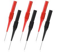 Xinjoduz 6 PCS Back Probe Kit, 0.7 mm Stainless Steel Test Probe Pins, Non-Destructive Insulation Wire Piercing Test Leads, Multimeter Probes Needle for Banana Socket Car Tester Plug (3 Black+3 Red)