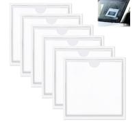 Xinjoduz 6 PCS Clear Parking Pass Permit Holder for Car Windscreen | Self-Adhesive Universal Windshield Car Tax Disc Holder for Business Card Notes Tickets Insurance Cards and Registration