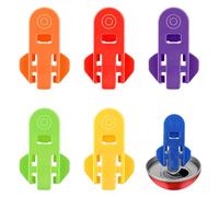 Xinjoduz 6 Pieces Soda Can Opener Pop Can Opener Manual Easy Can Opener Colorful Soda Beer Can Opener & Beverage Can Cover Protector Colorful Drink Can Protector Cap for Soda, Beer, Coke (6 Colors)