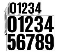 Xinjoduz 8 Sheets Black Number Stickers 0-9, 4 Inch Vinyl Waterproof Reflective Mailbox Numbers for Outside, Strong Self-Adhesive Large House Numbers Decals for Mailbox, Door, Address, Signs, Trucks