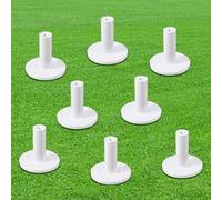 Xinjoduz 8PCS 3.8cm High Rubber Winter Golf Mat Tees Driving Range Golfs Simulator Tee Holder, Unbreakable Indoor & Outdoor Golf Hitting off Mats Practice Accessories(White)
